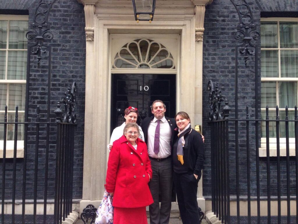 DrugFAM Team at Downing Street 2017, Martin Lucas, Susan Dolan
